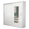 Guarda-Roupa Casal Salvador 2 Portas 4 Gavetas com Espelho Branco - - 2