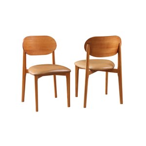 Kit 02 Cadeiras de Jantar Jade Encosto Laminado e Assento Estofado Courino