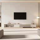 Ver imagem 1 de Rack Extensível Ripado com Painel TV 86 Polegadas Planejado 360x250cm Aruá CabeCasa MadeiraOriginals Off White