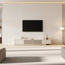 Ver imagem 2 de Rack Extensível Ripado com Painel TV 86 Polegadas Planejado 360x250cm Aruá CabeCasa MadeiraOriginals Off White