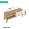Rack para Tv até 60" 134x50cm Pés em Mdf 1 Porta e 2 Nichos Lotus Artely Carvalho/off White - 5