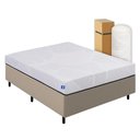 Ver imagem 1 de Cama Box Casal Desmontável Bege + Colchão Umaflex Fit Firm D33 17cm Altura - Orthocamas
