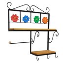 Ver imagem 4 de Prateleira de Cozinha Rustica com Porta Papel Toalha Modelo Flor