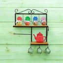 Ver imagem 1 de Prateleira de Cozinha Rustica com Porta Papel Toalha Modelo Flor