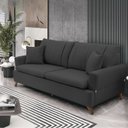 Ver mais imagens de Sofa 3 Lugares 200 cm Eron Linho Grafite Vazzano