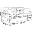 Ver imagem 4 de Sofa 3 Lugares 200 cm Eron Linho Grafite Vazzano