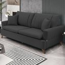 Ver imagem 1 de Sofa 3 Lugares 200 cm Eron Linho Grafite Vazzano