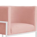 Ver imagem 5 de Poltrona Luana Veludo Rosa Base Branca Sala Luxo - Fm