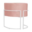 Ver imagem 4 de Poltrona Luana Veludo Rosa Base Branca Sala Luxo - Fm