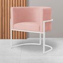 Ver imagem 6 de Poltrona Luana Veludo Rosa Base Branca Sala Luxo - Fm