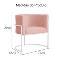 Ver imagem 7 de Poltrona Luana Veludo Rosa Base Branca Sala Luxo - Fm