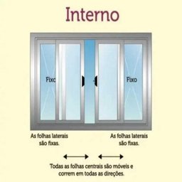 Janela de Alumínio 4 Folhas com Grade Branca - 1,00x1,20M - 3