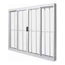 Ver imagem 1 de Janela de Alumínio 4 Folhas com Grade Branca - 1,00x1,20M