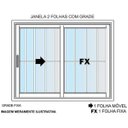 Ver imagem 3 de Janela de Alumínio 2 Folhas com Grade Branca - 1,00x1,20M
