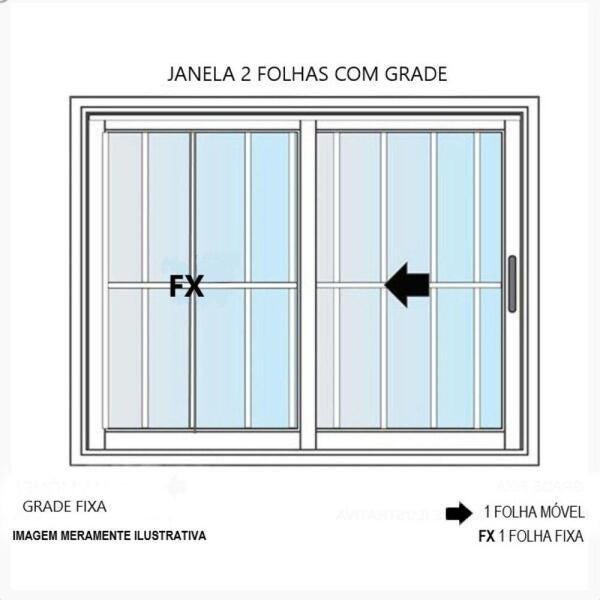 Janela de Alumínio 2 Folhas com Grade Branca - 1,00x1,20M - 4