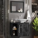 Ver imagem 1 de Armário de Banheiro Baden 1 Portas 3 Prateleiras Preto Fosco/nero – Bechara