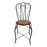 Kit 2 Cadeiras Rústica em Ferro e Madeira:preto/marrom/arabesco - 5