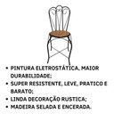 Ver imagem 3 de Kit 2 Cadeiras Rústica em Ferro e Madeira:preto/marrom/arabesco