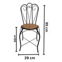 Ver imagem 2 de Kit 2 Cadeiras Rústica em Ferro e Madeira:preto/marrom/arabesco