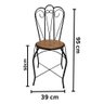 Kit 2 Cadeiras Rústica em Ferro e Madeira:preto/marrom/arabesco - 2