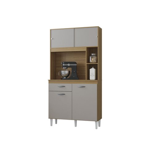 Armário para Cozinha Kit Duda 90 Cm Damasco Off White