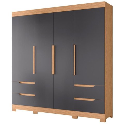 Guarda Roupa Vivacce 4 Portas Freijó/titanium - Abz