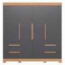 Ver imagem 3 de Guarda Roupa Vivacce 4 Portas Freijó/titanium - Abz