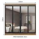 Ver imagem 4 de Guarda-roupa Casal 4 Portas de Espelho 3 Gavetas Rustic
