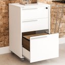 Ver imagem 1 de Gaveteiro Arquivo com Rodízios Maia 3 Gavetas com Chave Branco - Politorno