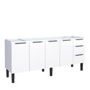 Ver imagem 1 de Gabinete de Aço Para Pia 200cm 4 Portas 3 Gavetas Jupter Cozimax Branco