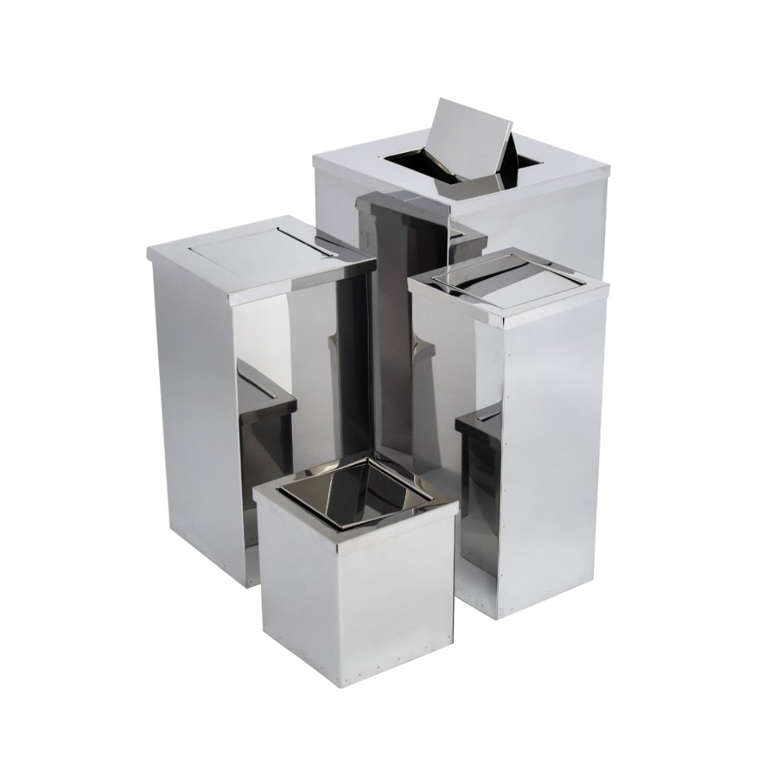Lixeira em Aço Inox 50l Basculante Quadrada - 6