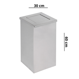 Lixeira em Aço Inox 50l Basculante Quadrada - 4