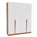 Ver imagem 2 de Guarda-roupa Casal Porto 4 Portas 4 Gavetas Freijó/branco - Politorno