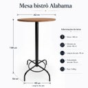 Ver imagem 3 de Conjunto Mesa Bistrô Alabama com 2 Banquetas Estofada Kassel Cor Marrom - Kmj