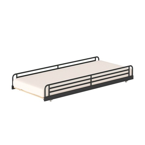 Cama Auxiliar em Ferro Aço Carbono Tubular Teko Casatema MadeiraOriginals Preto/Fosco/Álamo
