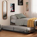 Ver imagem 4 de Cama Auxiliar em Ferro Aço Carbono Tubular Teko Casatema MadeiraOriginals Preto/Fosco/Álamo
