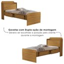 Ver mais imagens de Bicama Solteiro 2 Gavetas 220x98 Cm com Bau e Cama Auxiliar Mdf Nature Decmade