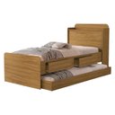 Ver imagem 1 de Bicama Solteiro 2 Gavetas 220x98 Cm com Bau e Cama Auxiliar Mdf Nature Decmade