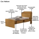 Ver imagem 5 de Bicama Solteiro 2 Gavetas 220x98 Cm com Bau e Cama Auxiliar Mdf Nature Decmade