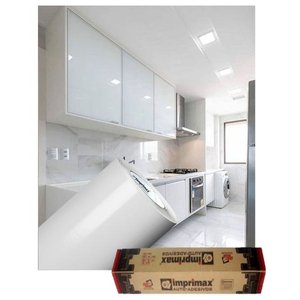 Adesivo Para Envelopamento Armário De Cozinha 50cm X 2m:Branco Brilho