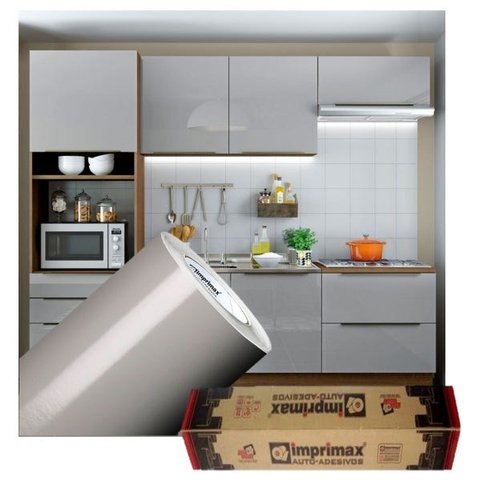 Adesivo Para Envelopamento Armário De Cozinha 50cm X 2m:Cinza Claro