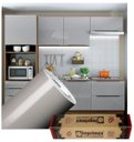 Ver imagem 1 de Adesivo Para Envelopamento Armário De Cozinha 50cm X 2m:Cinza Claro