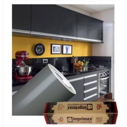 Adesivo Para Envelopamento Armário De Cozinha 50cm X 2m:Cinza Escuro - 1