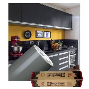 Adesivo Para Envelopamento Armário De Cozinha 50cm X 2m:Cinza Escuro