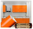 Ver imagem 1 de Adesivo Para Envelopamento Armário De Cozinha 50cm X 2m:Laranja