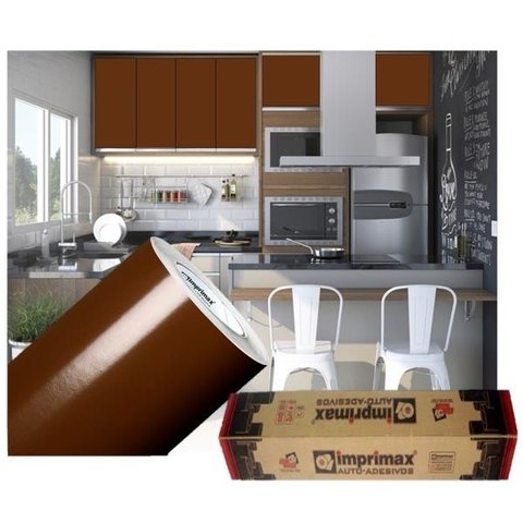 Adesivo para Envelopamento Armário de Cozinha 50cm X 2m:marrom