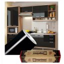 Ver imagem 1 de Adesivo para Envelopamento Armário de Cozinha 50cm X 2m:preto Brilho