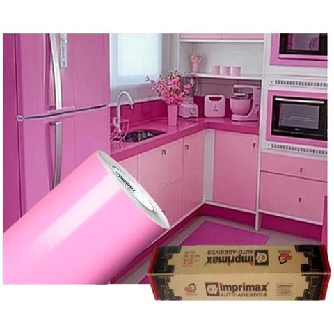 Adesivo para Envelopamento Armário de Cozinha 50cm X 2m:rosa Claro