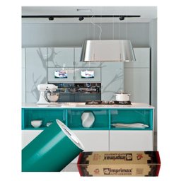 Adesivo Para Envelopamento Armário De Cozinha 50cm X 2m:Verde Turquesa - 1