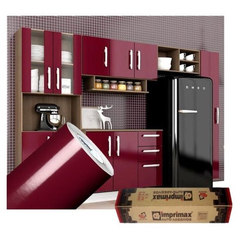 Adesivo Para Envelopamento Armário De Cozinha 50cm X 2m:Bordo